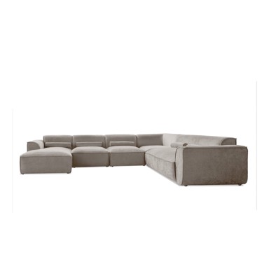 MIUFORM Bež kutna garnitura (s desnim kutom/u obliku slova "U") Flex Felix, 337x265x70,05 cm